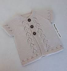 Bej Renkli Ajurlu Zarif Bebe Yelegi Anlatimi Nazarca Com Baby Knitting Patterns Orgu Bebek Yelek