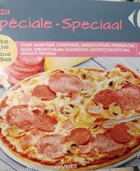 Pizza Pate Fine Speciale Salami Mozzarella Champignon Carrefour 330 G