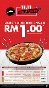 Combo sets are available with a selection from the menu offering great value for money. Pizza Hut 11 11 2nd Pizza For Only Rm1 Promotion