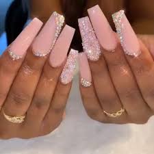 Black And Baby Pink Acrylic Nails Black Girls Do Nails On Instagram Nailsbymarii Blackgirlsdonails Bgdn Bgdninte Pink Nails Bling Acrylic Nails Bling Nails