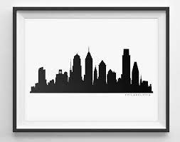 Philadelphia Skyline Silhouette Printable Skyline Etsy Philadelphia Skyline Skyline Silhouette Bird Silhouette