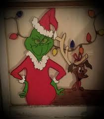 Hand Painted Vintage Window By Cody Haga The Grinch How The Grinch Stole Christmas Christmas Window Painting Christmas Door Decorations Christmas Shop Window