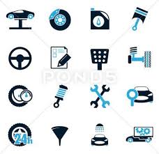 Car Service Icons Set Stock Illustration Ad Icons Service Car Illustration