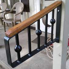 Free delivery and returns on ebay plus items for plus members. Wrought Iron Metal Steel 1 2 Step Handrail Home Decor Safety Rail Set Cedar Top Custommade Step Railing Handrail Handrails For Concrete Steps