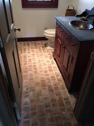 Wimer S Mill Brick Tile In Powder Room Floor There Is Heavy Off White Clay Wood Ash On Every Tile Brick Tiles Brick Tile Shower Apartment Dining Room Decor