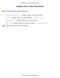 Kumon Solution Book Level H Fill Online Printable Fillable Blank Pdffiller