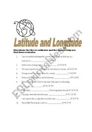 Latitude and longitude are part of a grid system that describes the location of any place on earth. English Worksheets Latitude And Longitude