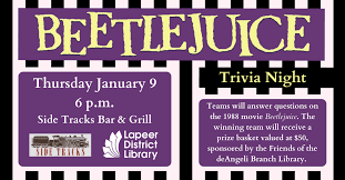Built by trivia lovers for trivia lovers, this free online trivia game will test your ability to separate fact from fiction. Beetlejuice Trivia Night Thursday January 9 2020 6 00 Pm Lapeer District Library Localhop