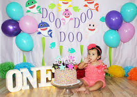 Birthday Photoshoot Photography Baby Shark Cake Smash 1st Birthday 1st Birthday Pictures Baby Girl 1st Birthday Smash Cake Photoshoot
