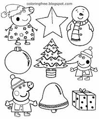 Xmas Tree Star And Bell Easy Coloring Christmas Images To Print Peppa Pig Activities For Early Ye Peppa Pig Coloring Pages Coloring Pages Winter Coloring Pages