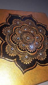 6 6 Gold And Black Henna Canvas With Rhinestones Can Be Customized To Your Preference Contact Me For Enquiries Via Henna Canvas Black Henna Cassie Instagram