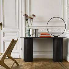 Pillar Oval Console Table Black Hk Living Usa In 2020 Modern Console Tables Black Table Lamps Circle Table