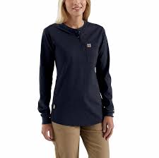 Women S Women S Fr Force Cotton Long Sleeve Henley 102686 Carhartt