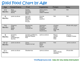 solid food chart by age baby solid food baby food recipes