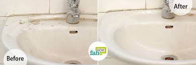 how to clean a white porcelain sink and
