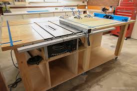 This material has several advantages. Remodelaholic Table Saw Workbench Building Plans With Rockler T Track System