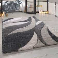 Norden home abrahamson hochflor teppich in grau bewertungen. Hochflor Teppich Shaggy Wellen Muster Grau Teppichcenter24