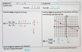 Slope From 2 Points Activity Geometry Lesson Plans Maths Solutions Math Lesson Plans