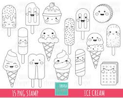 Download and print these printable ice cream coloring pages for free. Ice Cream Stamp Digi Stamp Commercial Use Kawaii Coloring Page Ice Cream