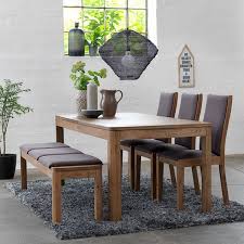 This modern dining table set will enhance the elegance of your dining area with its timeless style. Dining Table With Bench You Ll Love In 2021 Visualhunt