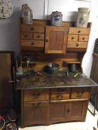 .putting an antique hoosier cabinet in the space, but i finally decided to add a beverage fridge and repurpose an old baker's this cabinet was actually sitting in the garage for well over 10 years. Antique Bakers Cabinet W Zinc Top Nice Old Bid N Buy Realty Auctions Inc
