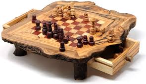 Diy chessboard table (how to make). Amazon Com Rustic Red Olive Wood Chess Set Luxury Edition Wooden Chess Set Toys Games
