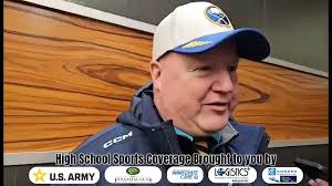 Coach Kyle Pray of @KEHockey after beating West Seneca West 6-1 to win the  Small Schools Fed Finals., Brought to you by @GoArmy, @WNYImmedCare,  @conferplastics, @finguys & @LogisticsPlus
