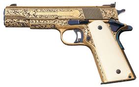 Engraved Black And Gold 1911 Gold Plated Pistol Bing Images Pistol Cool Guns Hand Guns