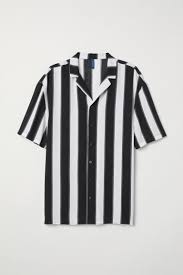 Black And White Vertical Striped Shirt Mens India Patterned Resort Shirt In 2020 Resort Shirt Black Stripes White And Black