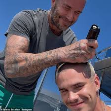 Bald David Beckham shaves son Romeo's head despite his own disastrous DIY  buzz-cut during luxury yacht trip