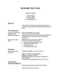 Free Resume Outline Templates And Step By Step Guide Hloom