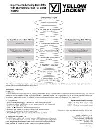 Yellow Jacket Superheat And Subcool Calculator Manual