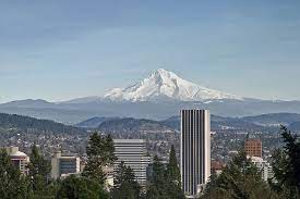 Mount Hood View From Portland Japanese Garden Portland Japanese Garden Mount Hood Skyline