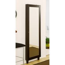 Lvsomt led wall/door mounted mirror jewelry cabinet, full length lighted mirror jewelry armoire, lockable storage organizer, over the door hanging cabinet, dressing body mirror, large capacity, white. Wall Mirror With Jewelry Storage Ideas On Foter