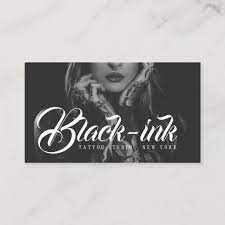 Tattoo Artist Black Photo White Script Typography Business Card Zazzle Com In 2021 Typography Business Cards Graphic Design Tattoos Business Card Template Design