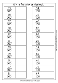Write Fraction As Decimal 3 Worksheets Fractions Writing Fractions Math Decimals