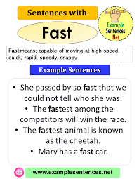 Sentences With Fast Definition And Example Sentences Example Sentences Sentence Examples Sentences Definitions