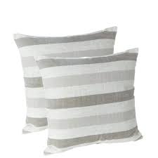 Custom printed throw pillows as single or sets of 2 or 4. Liza Taupe Striped 18 In X 18 In Throw Pillow Set Of 2 218434 24a The Home Depot