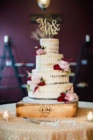 Nj Wedding Cake Inspo Wedding Cake Cake Flowers Greenery A Garden Party Burgundy Wedding Cake Burgundy Wedding Theme Wedding Cakes