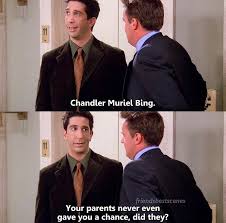 Chandler S Middle Name Funniest Friends Episodes Friends In Love Friend Jokes