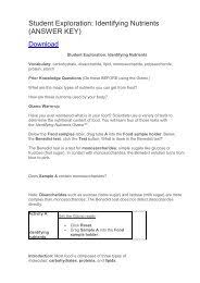 Chemicals in the stomach and intestines further break down food into simple nutrients, which are absorbed into blood. Student Exploration Natural Selection Answer Key