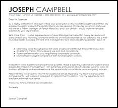 Travel Manager Cover Letter Sample Cover Letter Templates Examples