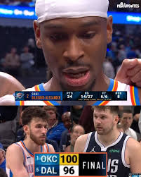 Shai Gilgeous-Alexander turned it up in the 4th quarter to help lead the  Thunder to a MASSIVE Game 4 victory over Dallas, 100-96, to retain home  court advantage!!! ⚡🔥 Gilgeous-Alexander: 34 PTS,