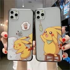 Cute Cartoon Pokemon Pikachu Ins Hot Phone Case Cover For Iphone 11 Pro Xs X Max Xr 8 7 6 S Plus Cartoon Tpu Back Transparent Iphone Case Covers Cute Phone Cases Phone Case Cover