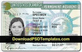 Although you can generate fake card numbers with some tools, it is worth remembering that this information is invalid. Us Permanent Resident Template Green Card Psd File Green Card Usa Green Cards Birth Certificate Template