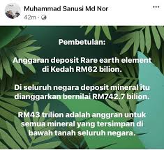 For more information and source, see on this link : Netizen Bayang Kedah Jadi Wakanda Selepas Mb Umum Penemuan Mineral Bernilai Rm62 Bilion Buzzkini