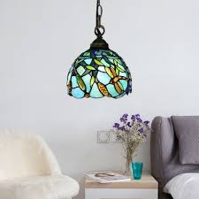 Shop 18 top turquoise glass table lamp and earn cash back all in one place. Turquoise Dragonfly Hanging Lamp Tiffany Style Stained Glass 1 Head Suspended Light Beautifulhalo Com