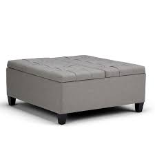 The footstool is covered in genuine cowhide. Simplihome Harrison 36 Inch Wide Square Coffee Table Lift Top Storage Ottoman Cocktail Footrest Stool In Upholstered Dove Grey Tufted Linen Look Fabric For The Living Room Traditional Buy Online In Antigua