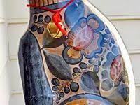 vintage tonala pottery vase gardiel mexico bird flowers folk etsy pottery vase handcraft pottery