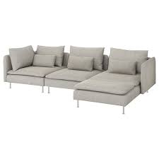 Soderhamn Sectional 4 Seat With Chaise Viarp Beige Brown Ikea Ikea Sofa Ikea Sectional Sectional